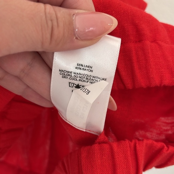 Express Red Ruffle Sleeve Blouse - Picture 5 of 6